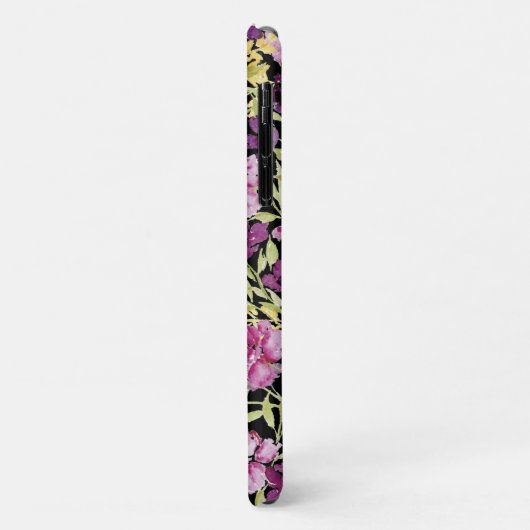 Wilde bloemperen paarse papaver iPhone case (Achterkant/links)