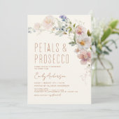 Wilde bloempitten en Vrijgezellenfeest van Prosecc Kaart (Staand voorkant)