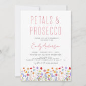 Wilde bloempitten en Vrijgezellenfeest van Prosecc Kaart (Voorkant)