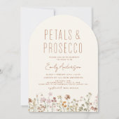 Wilde bloempitten en Vrijgezellenfeest van Prosecc Kaart (Voorkant)