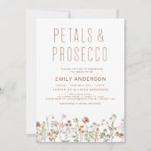 Wilde bloempitten en Vrijgezellenfeest van Prosecc Kaart (Voorkant)