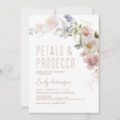 Wilde bloempitten en Vrijgezellenfeest van Prosecc Kaart (Voorkant)