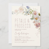 Wilde bloempitten en Vrijgezellenfeest van Prosecc Kaart (Voorkant)