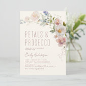 Wilde bloempitten en Vrijgezellenfeest van Prosecc Kaart (Staand voorkant)