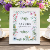 Wilde bloempitten - Neem één teken Poster