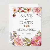 Wilde Bloemrijke Zomer Boho Save the Date Trouwen Aankondigingskaart (Voorkant / Achterkant)