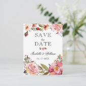 Wilde Bloemrijke Zomer Boho Save the Date Trouwen Aankondigingskaart (Staand voorkant)