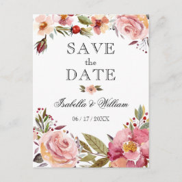 Wilde Bloemrijke Zomer Boho Save the Date Trouwfee Aankondigingskaart