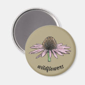 Wilde bloemschets Magnet (Voorkant / Achterkant)