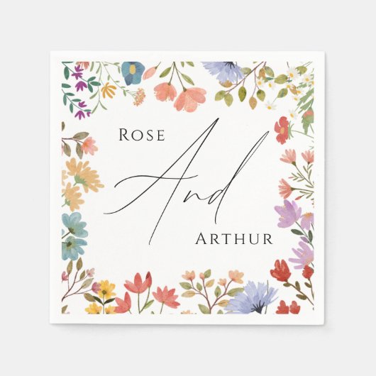 Wilde bloemscript servet (Voorkant)