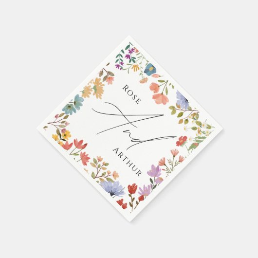 Wilde bloemscript servet (Hoek)