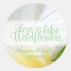Wilde bloemstickers ronde sticker