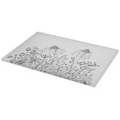 Wilde bloemtekening snijplank (Hoek)