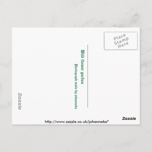 Wilde bloemtuin briefkaart (Achterkant)