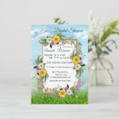 Wilde bloemtuin onder een zonnige hemel kaart (Staand voorkant)