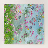 Wilde bloemtuin onder een zonnige hemel legpuzzel (Horizontaal)