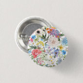 Wilde bloemtuin ronde button 3,2 cm (Voorkant /achterkant)