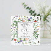 Wilde bloemvelden Weddenschap-repetitie Kaart (Staand voorkant)