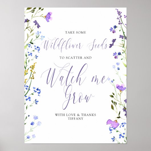 Wilde bloemzaad Kijk hoe ik Baby shower kweek Poster (Voorkant)