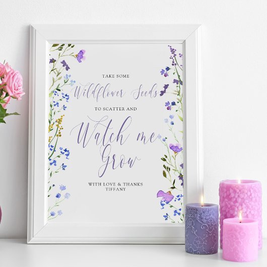 Wilde bloemzaad Kijk hoe ik Baby shower kweek Poster