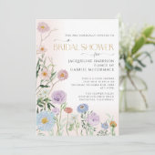 Wilde bloesbloem Waterverf Elegant Bridal Kaart (Staand voorkant)