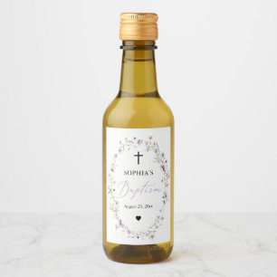 Wilde-bloesem-baptisme-mini-wijnfleslabels Wijn Etiket