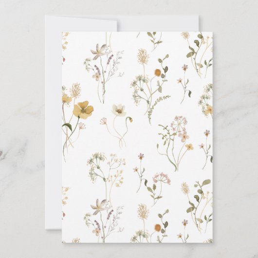 Wilde bloesem tuinbouwhuis Uitnodiging (Achterkant)