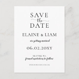 Wilde bloesems Black en White Calligraphy Wedding Aankondigingskaart
