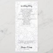 Wilde bloesems Black en White Calligraphy Wedding Programmakaart (Achterkant)