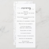 Wilde bloesems Black en White Calligraphy Wedding Programmakaart (Voorkant / Achterkant)