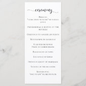 Wilde bloesems Black en White Calligraphy Wedding Programmakaart (Voorkant)