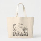 Wilde bloesems Doodles Grote Tote Bag (Voorkant)