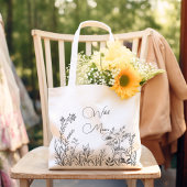 Wilde bloesems Doodles Grote Tote Bag