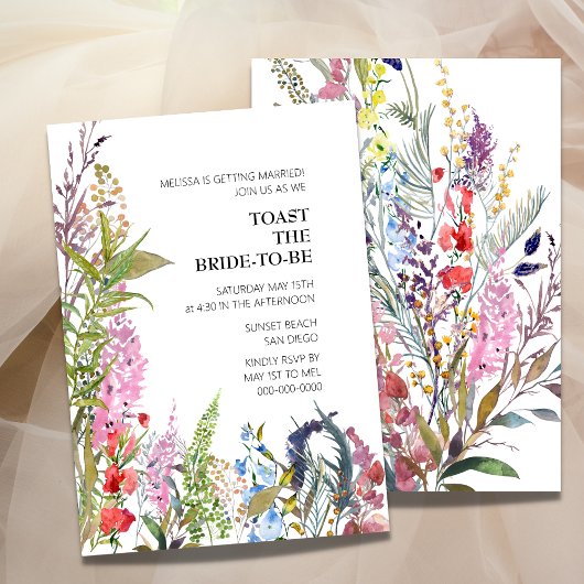 Wilde Blooms Bridal Shower Invitation Kaart