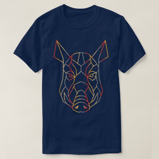 Wilde Boar Abstracte Kunst Fox Dierlijk Abstract T-shirt (Design voorkant)