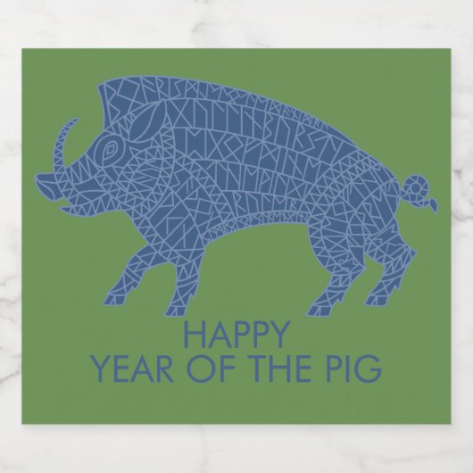 Wilde Boar met looppas Bier Etiket (Enkel label)