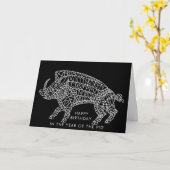 Wilde Boar met looppas Kaart (Gele Bloem)