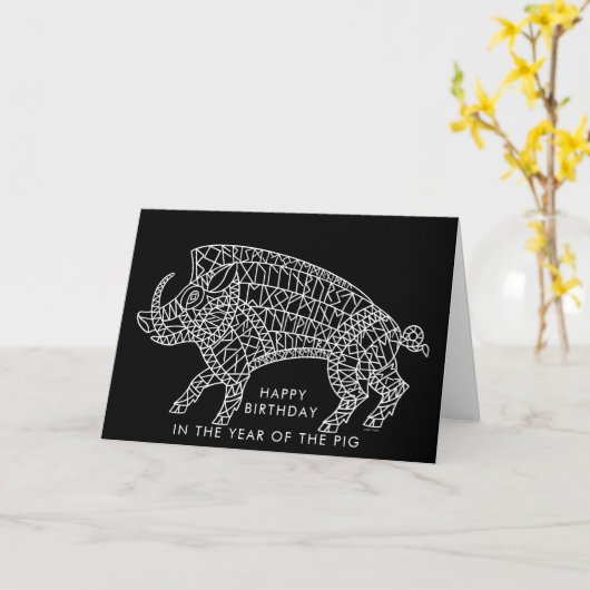 Wilde Boar met looppas Kaart (Gele Bloem)