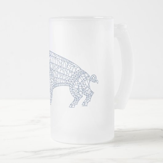 Wilde Boar met looppas Matglas Bierpul (Voorkant rechts)