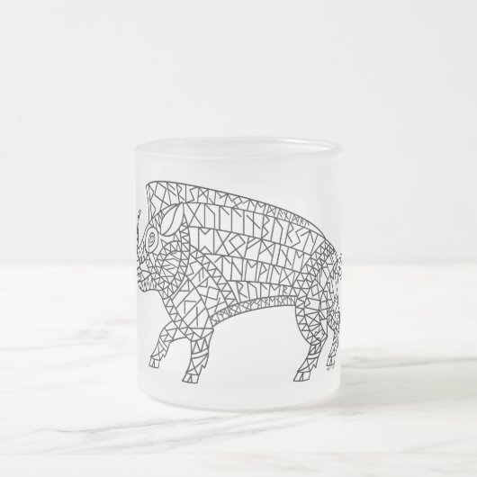 Wilde Boar met looppas Matglas Koffiemok (Center)