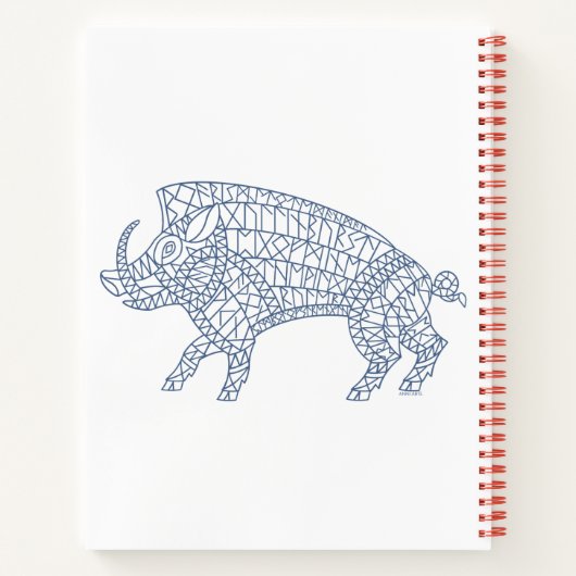 Wilde Boar met looppas Notitieboek (Achterkant)