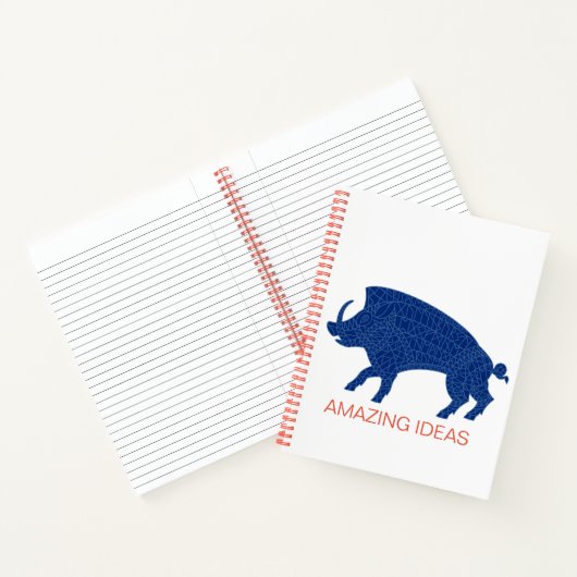 Wilde Boar met looppas Notitieboek (Binnen)