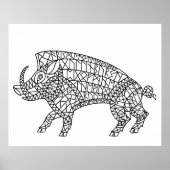 Wilde Boar met looppas Poster (Voorkant)