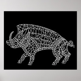 Wilde Boar met looppas Poster