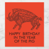 Wilde Boar met looppas Wijn Etiket (Enkel label)