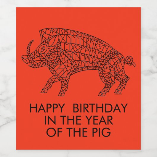 Wilde Boar met looppas Wijn Etiket (Enkel label)