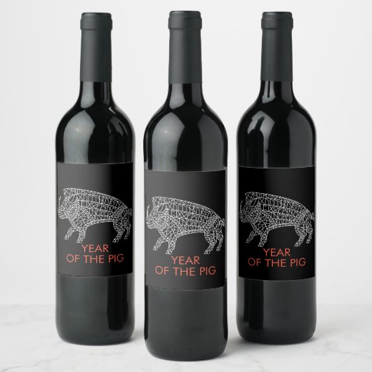 Wilde Boar met looppas Wijn Etiket (Flessen)