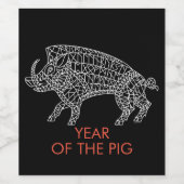 Wilde Boar met looppas Wijn Etiket (Enkel label)