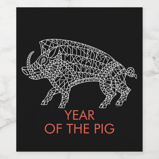 Wilde Boar met looppas Wijn Etiket (Enkel label)