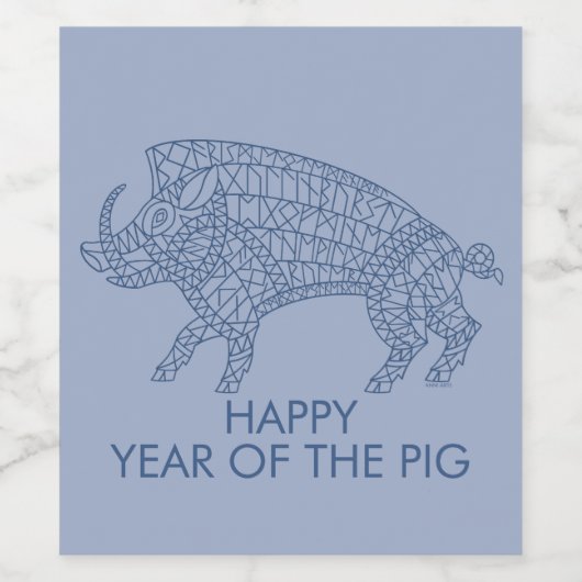 Wilde Boar met looppas Wijn Etiket (Enkel label)